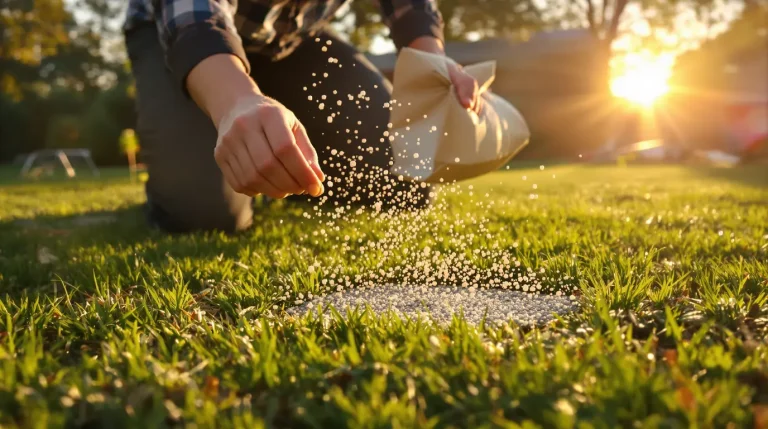 Avant de tondre en avril, j’ajoute ceci au sol pour une pelouse épaisse, sans mousse, qui aide les abeilles