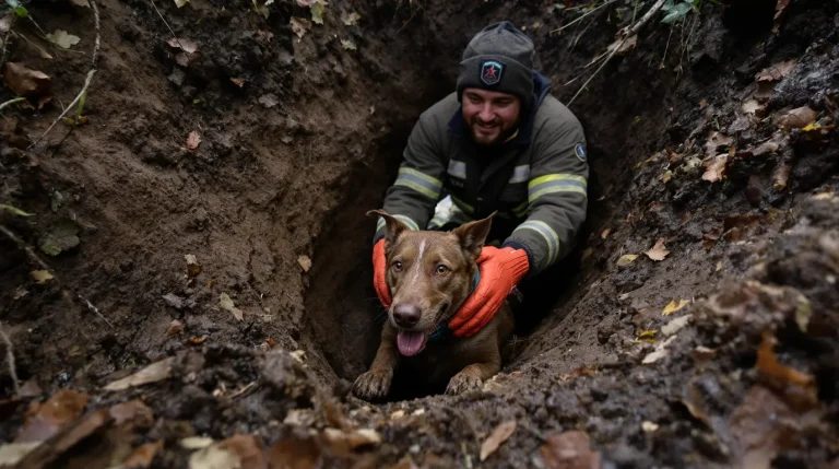Coincée dans un terrier de blaireau lors d’une battue, une chienne de chasse sauvée après intervention