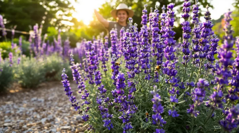 Plantée près du potager, cette vivace de jardin sec attire plus d’abeilles que la lavande