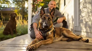 Pour rester avec le Malinois de mission, ce maître-chien l’adopte et lui offre une retraite dorée